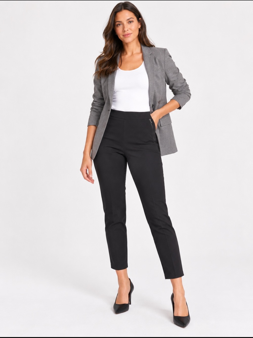 Everlane The Side-Zip Ankle Pant Women’s Size 4 Black Stretch Cotton Slim Work P